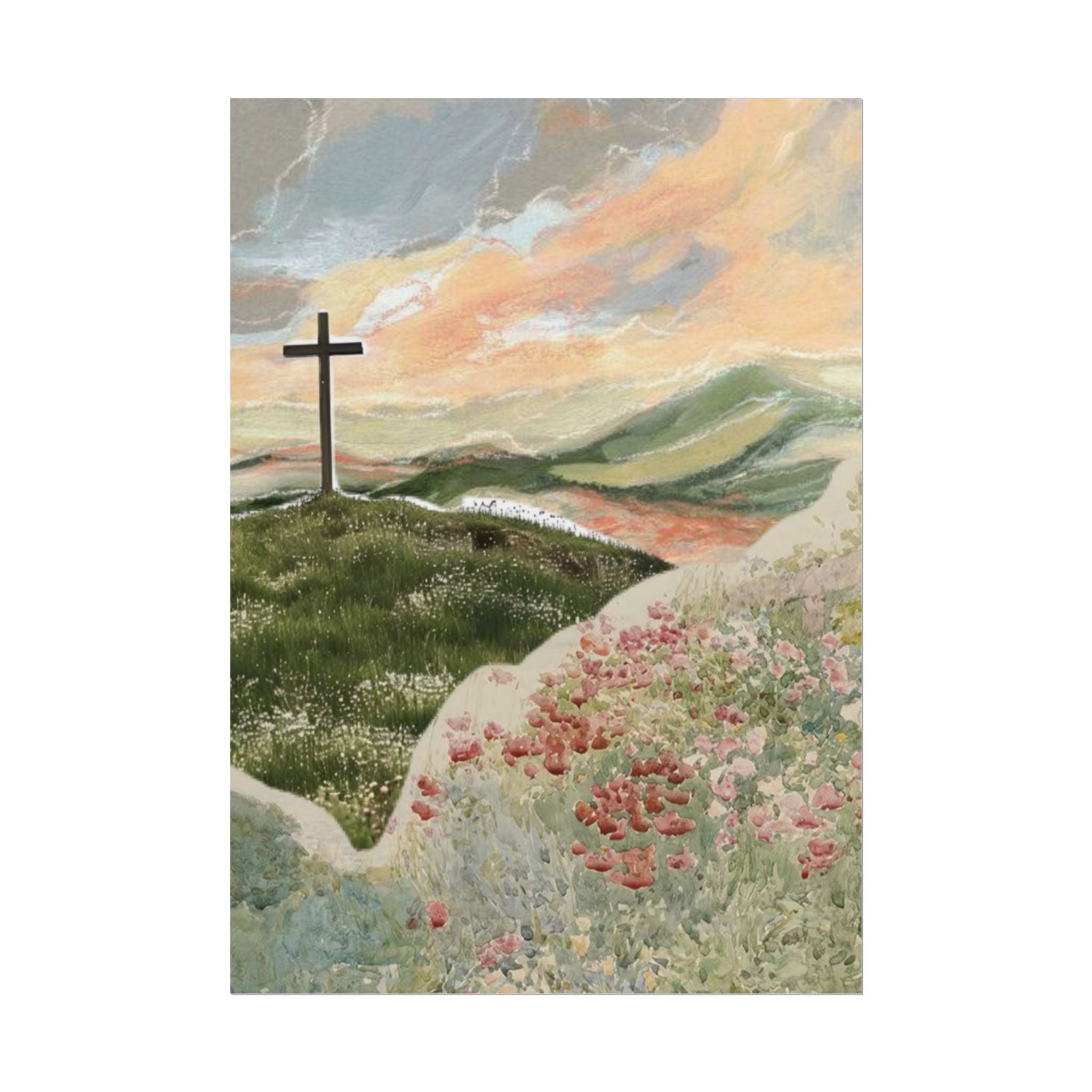 Cross In Blooming Fields Unframed Poster