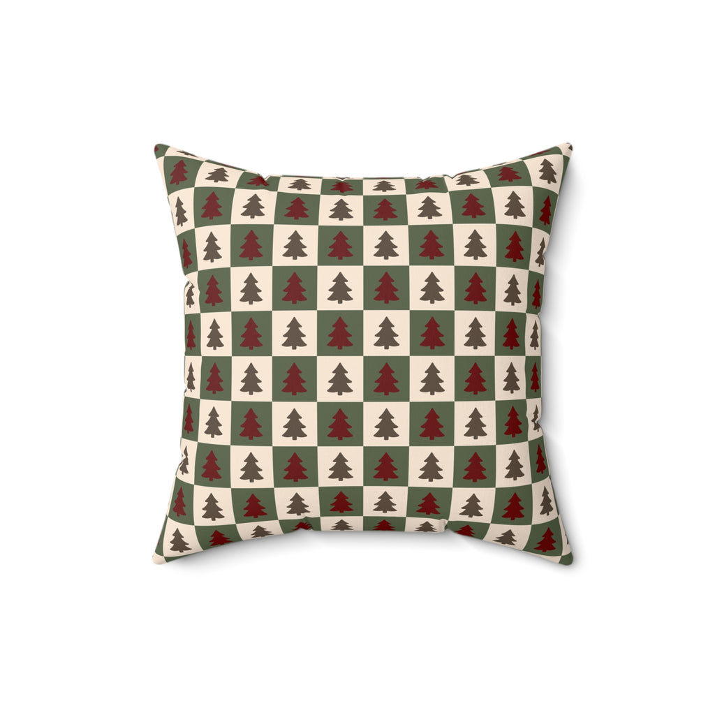 Checkered Christmas Tree Pillow