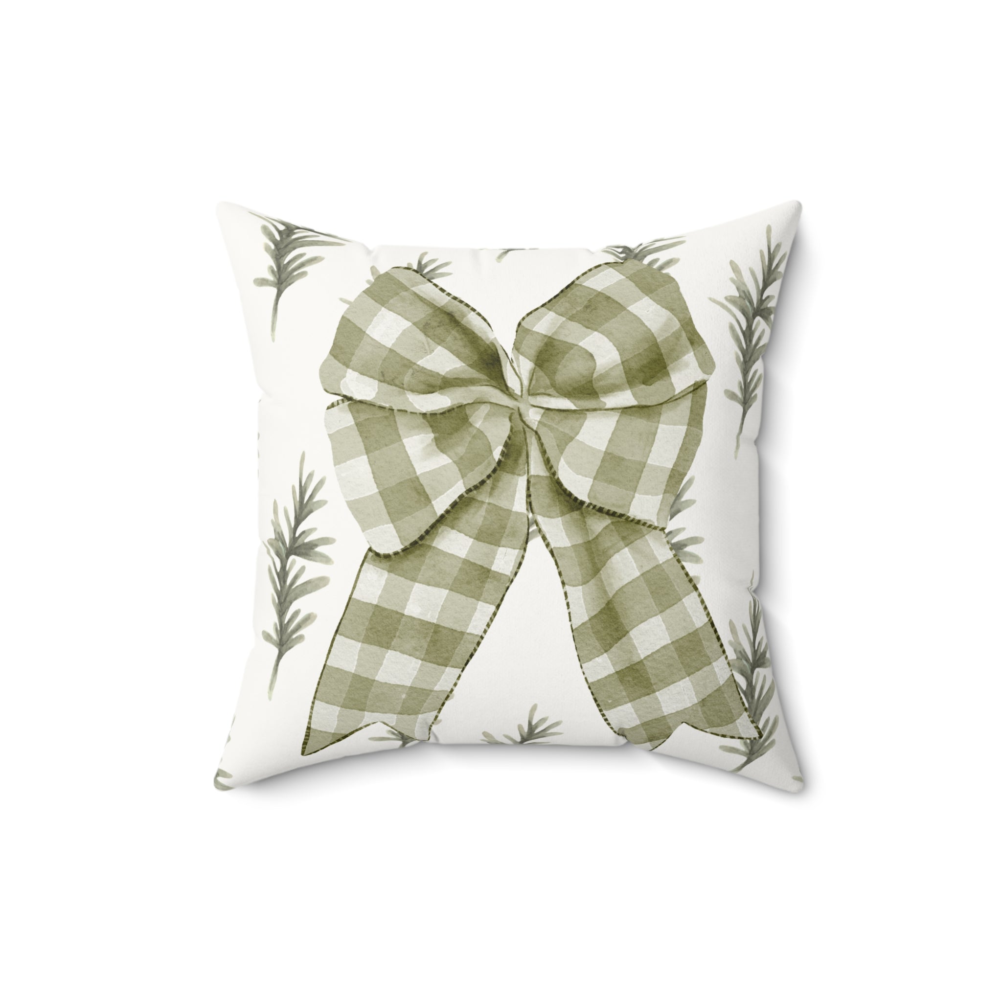 Fir Plaid Bow Pillow