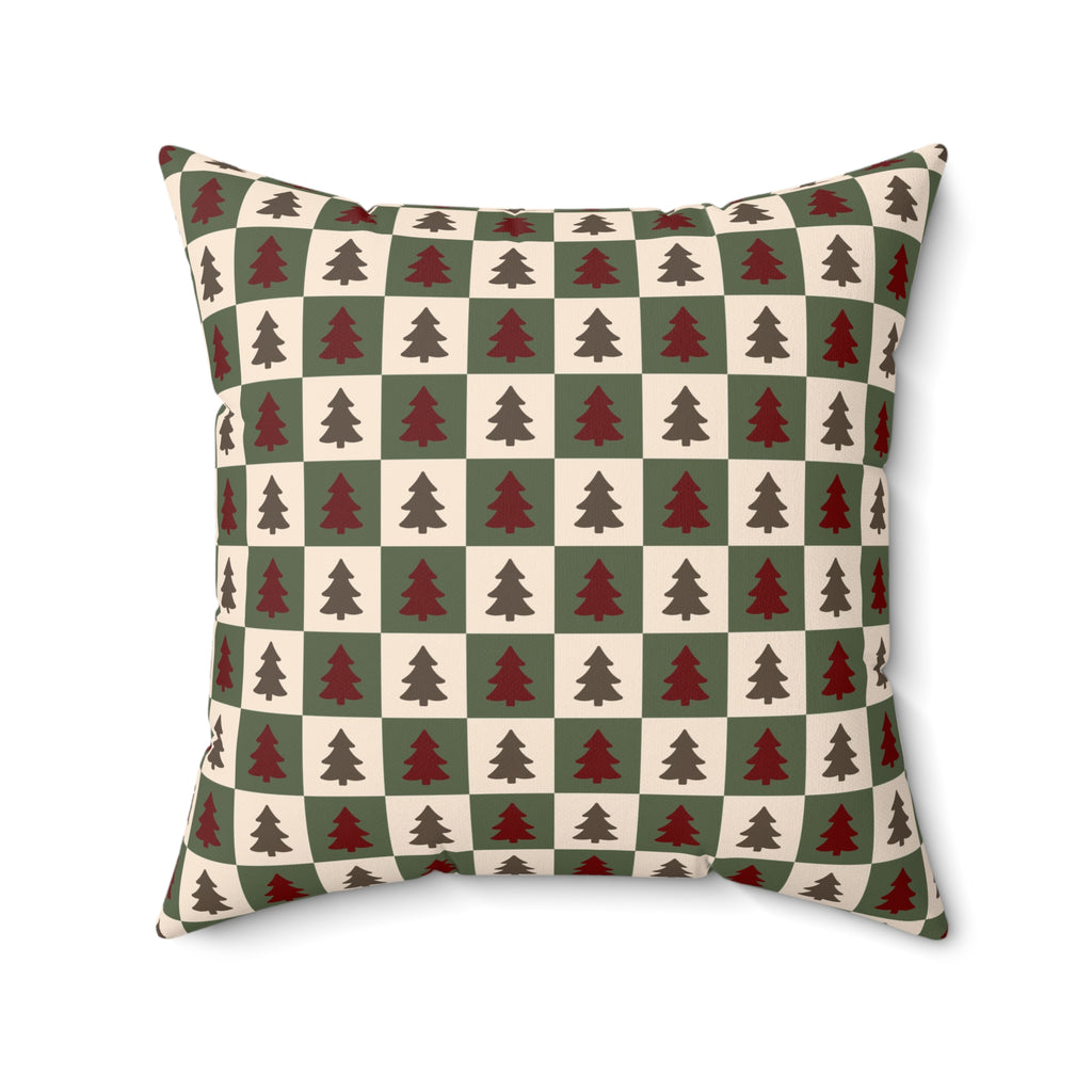 Checkered Christmas Tree Pillow