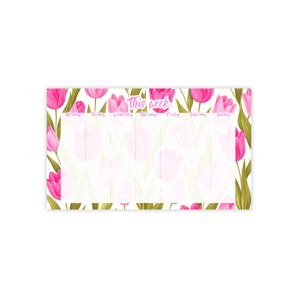 Pink Tulips Weekly Planner 10x6 Post-it Note Pad