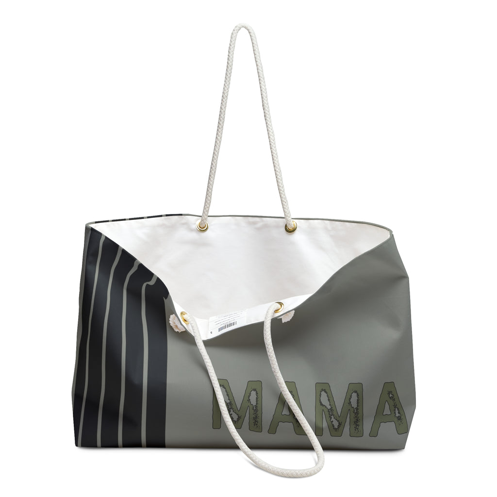 Mama Green Stripe Weekender Bag
