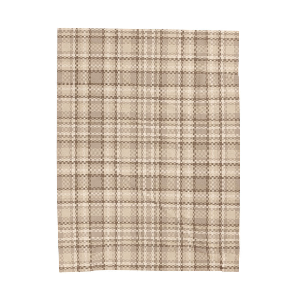Tan Plaid Oversized Throw Blanket By Little Grace co.