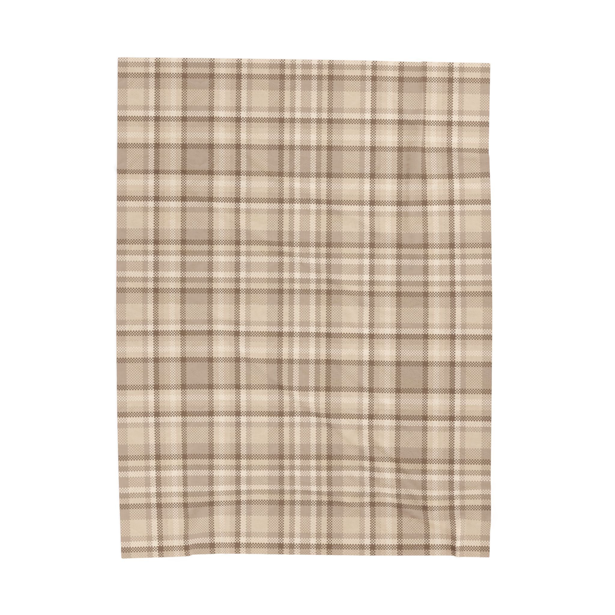 Tan Plaid Oversized Throw Blanket By Little Grace co.