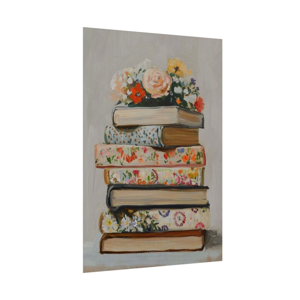 Floral Books Unframed Poster