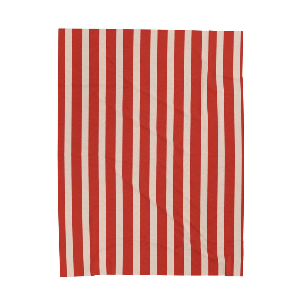 Beige & Red Striped Oversized Throw Blanket By Little Grace Co.