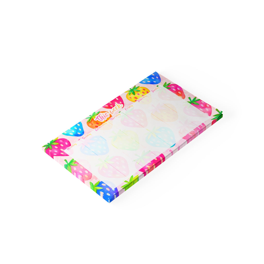 Cute Strawberries Weekly Planner 10x6 Post-it Note Pad