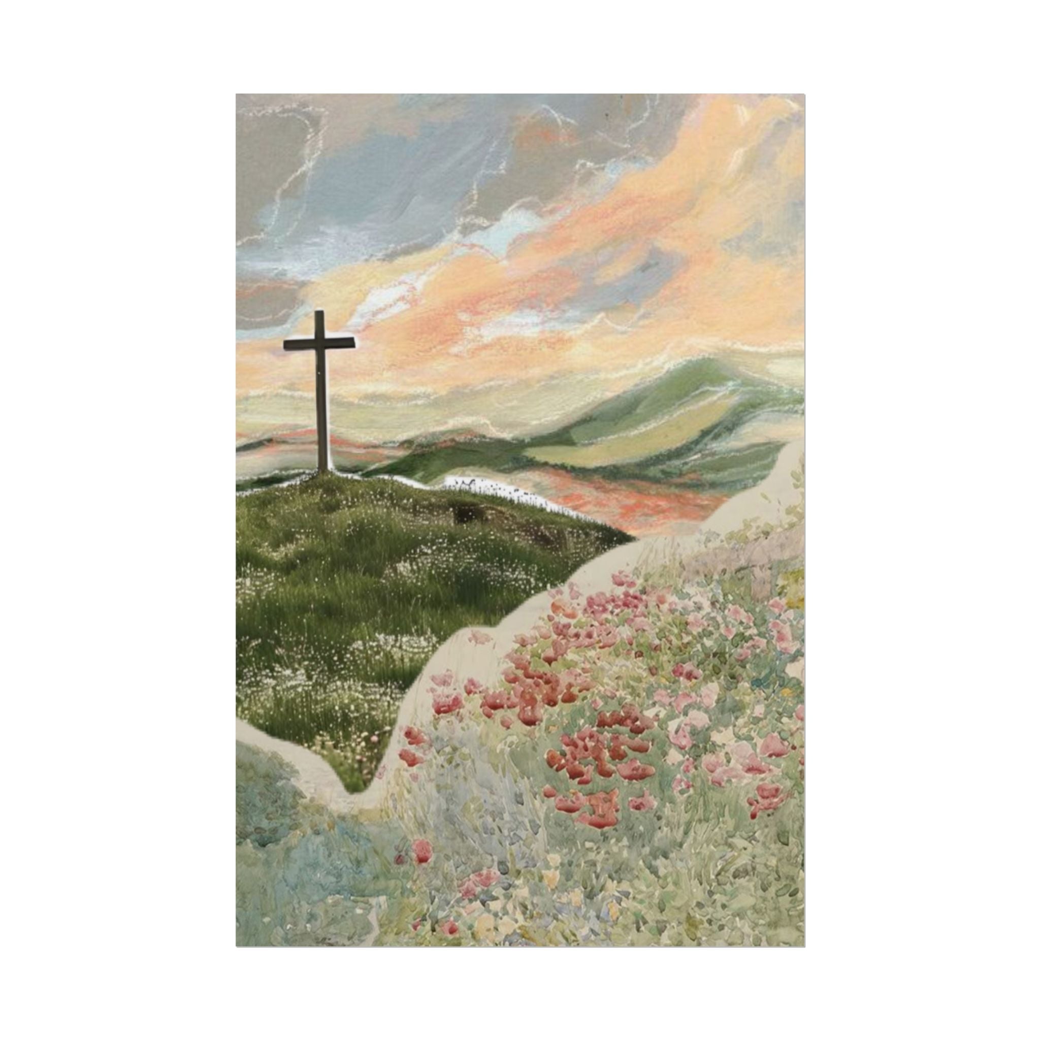 Cross In Blooming Fields Unframed Poster