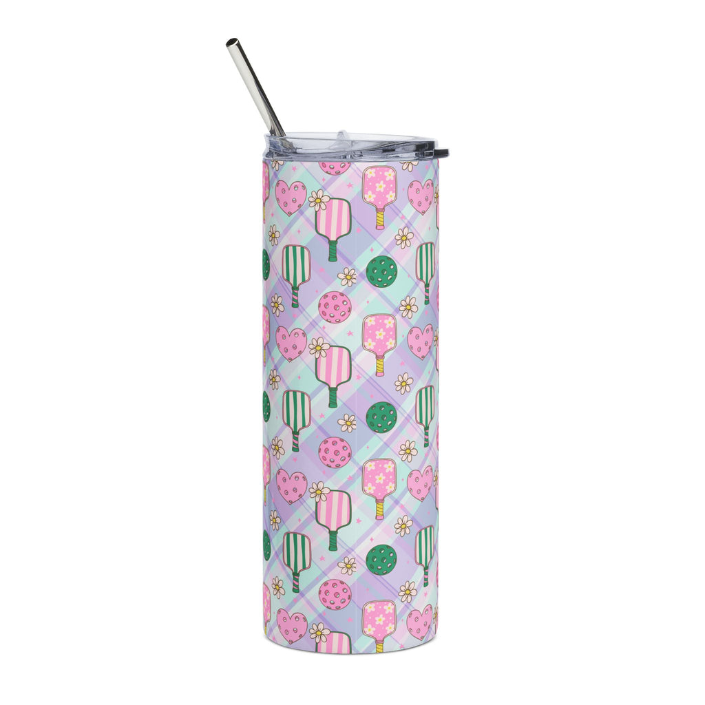Preppy In Plaid & Pickleball 20oz Tumbler