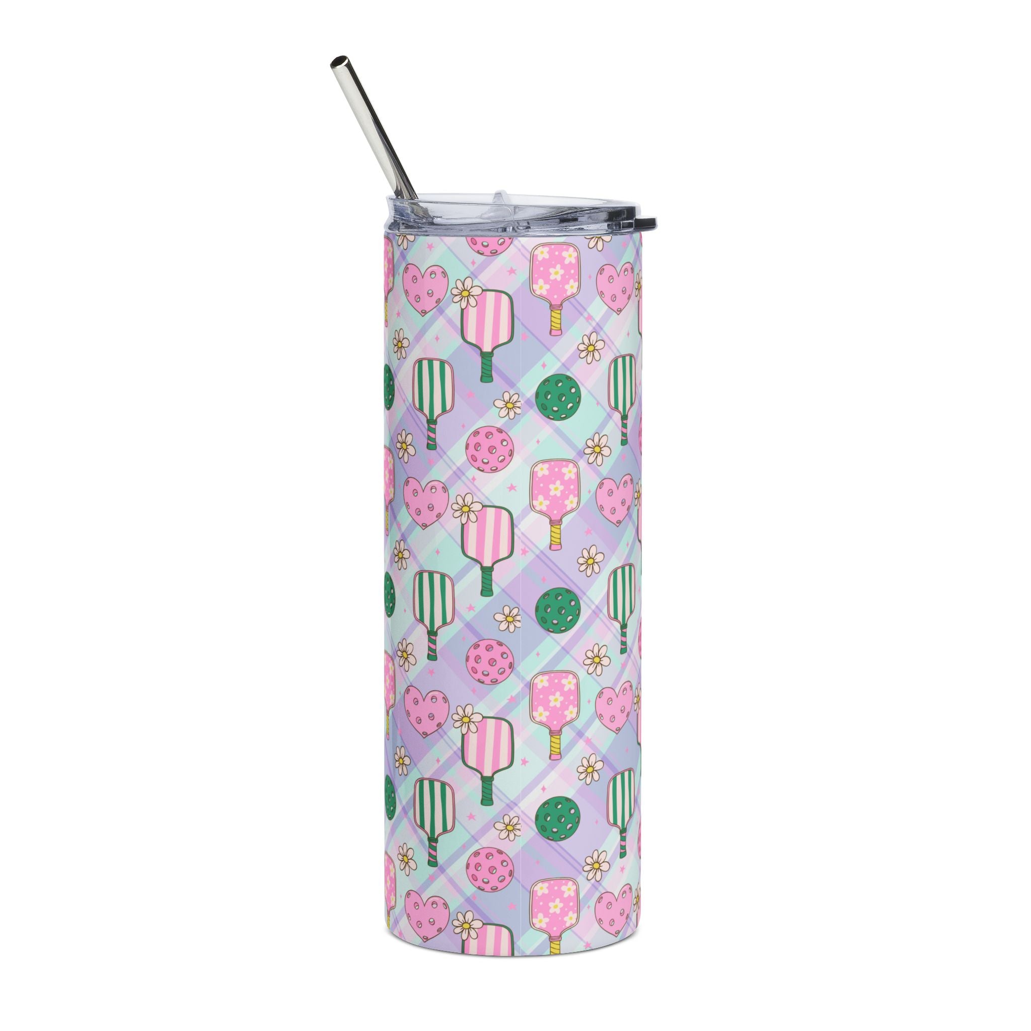 Preppy In Plaid & Pickleball 20oz Tumbler