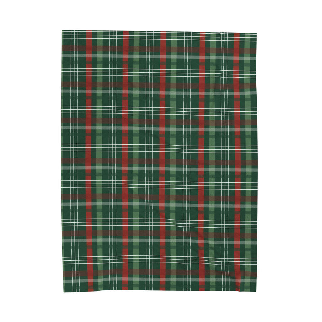 Green & Red Plaid Oversized Throw Blanket By Little Grace co.
