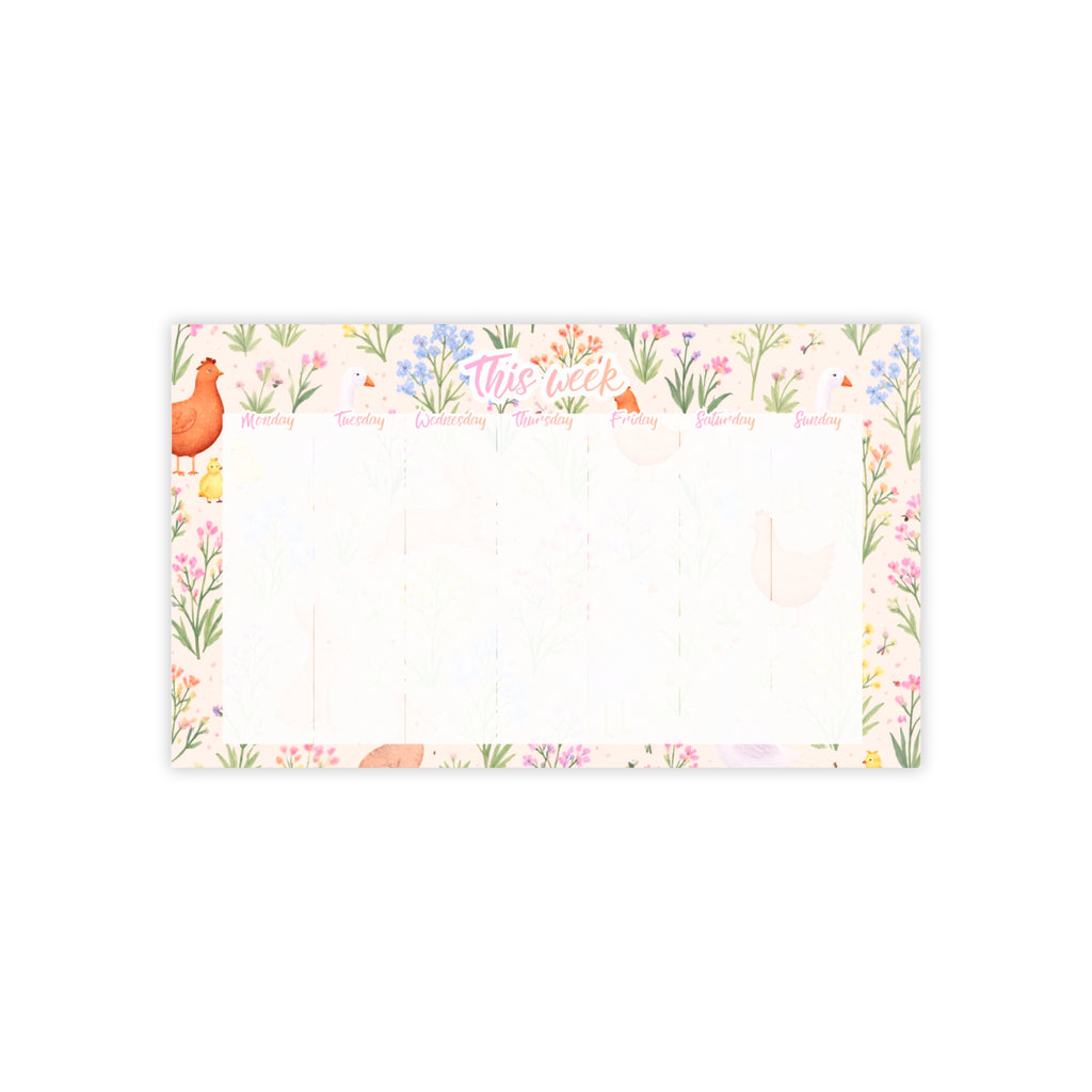 Spring Garden Weekly Planner 10x6 Post-it Note Pad