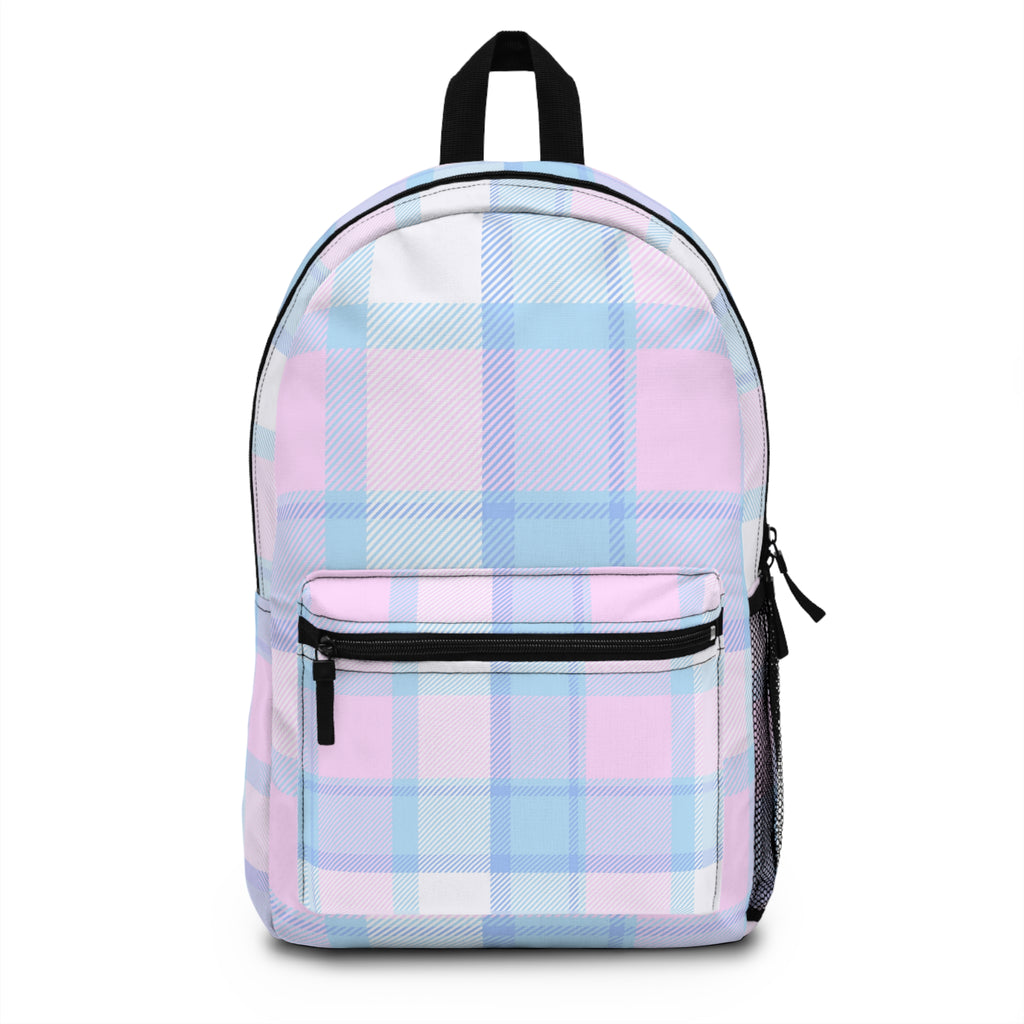 Pink Purple Plaid Kids Backpack