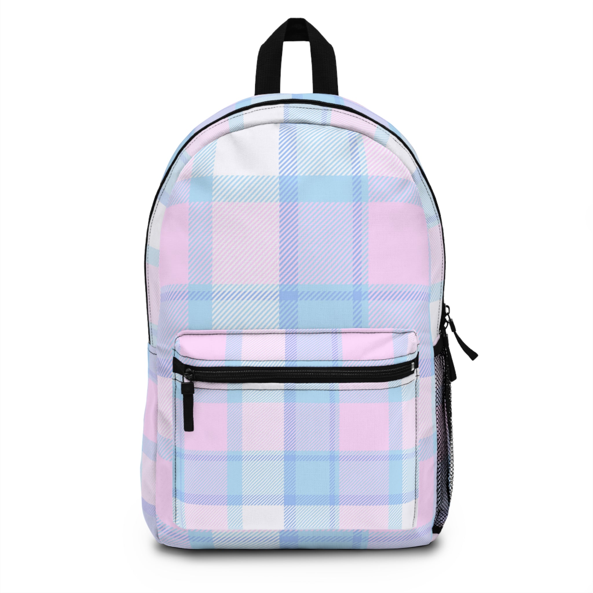 Pink Purple Plaid Kids Backpack