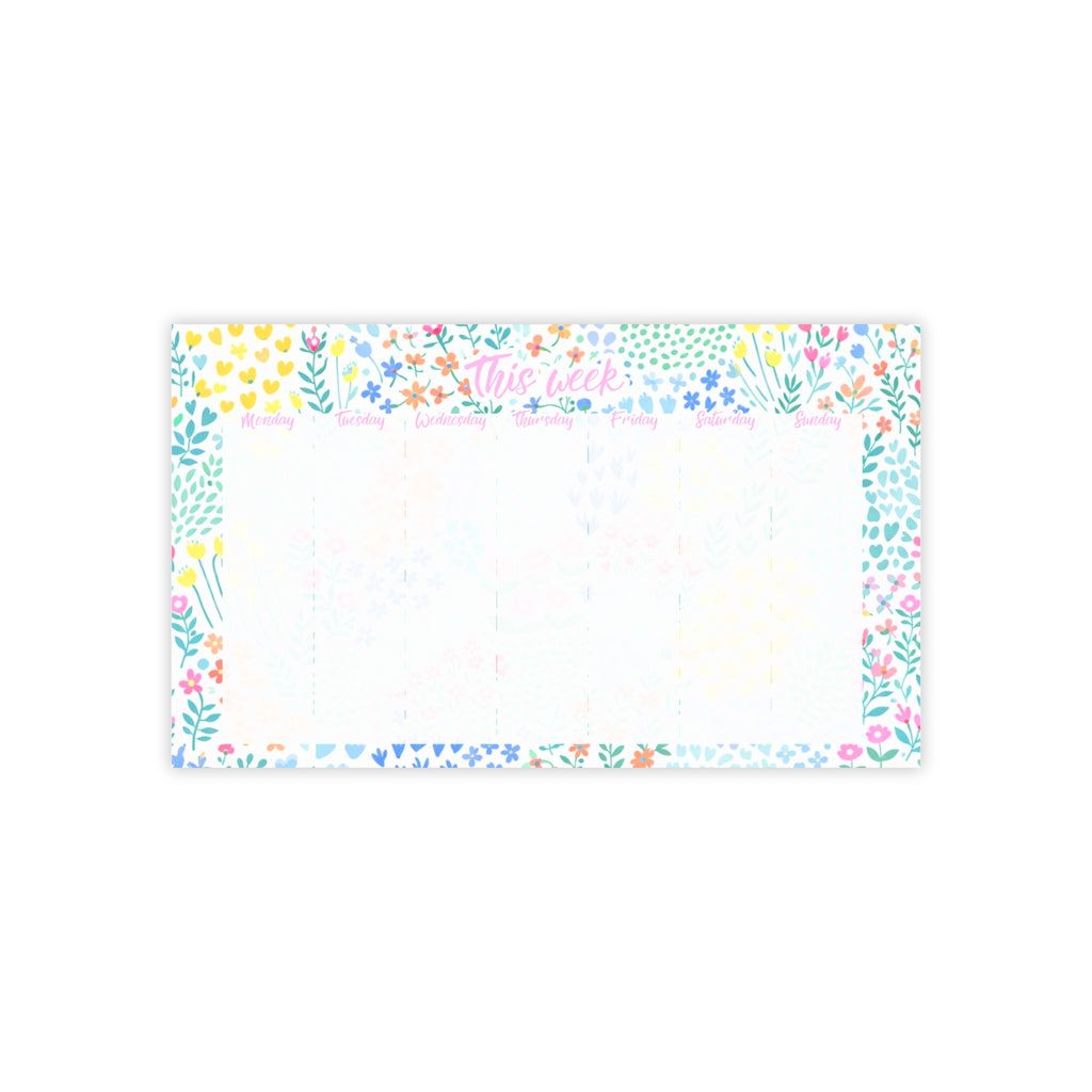 Spring Flowers Weekly Planner 10x6 Post-it Note Pad