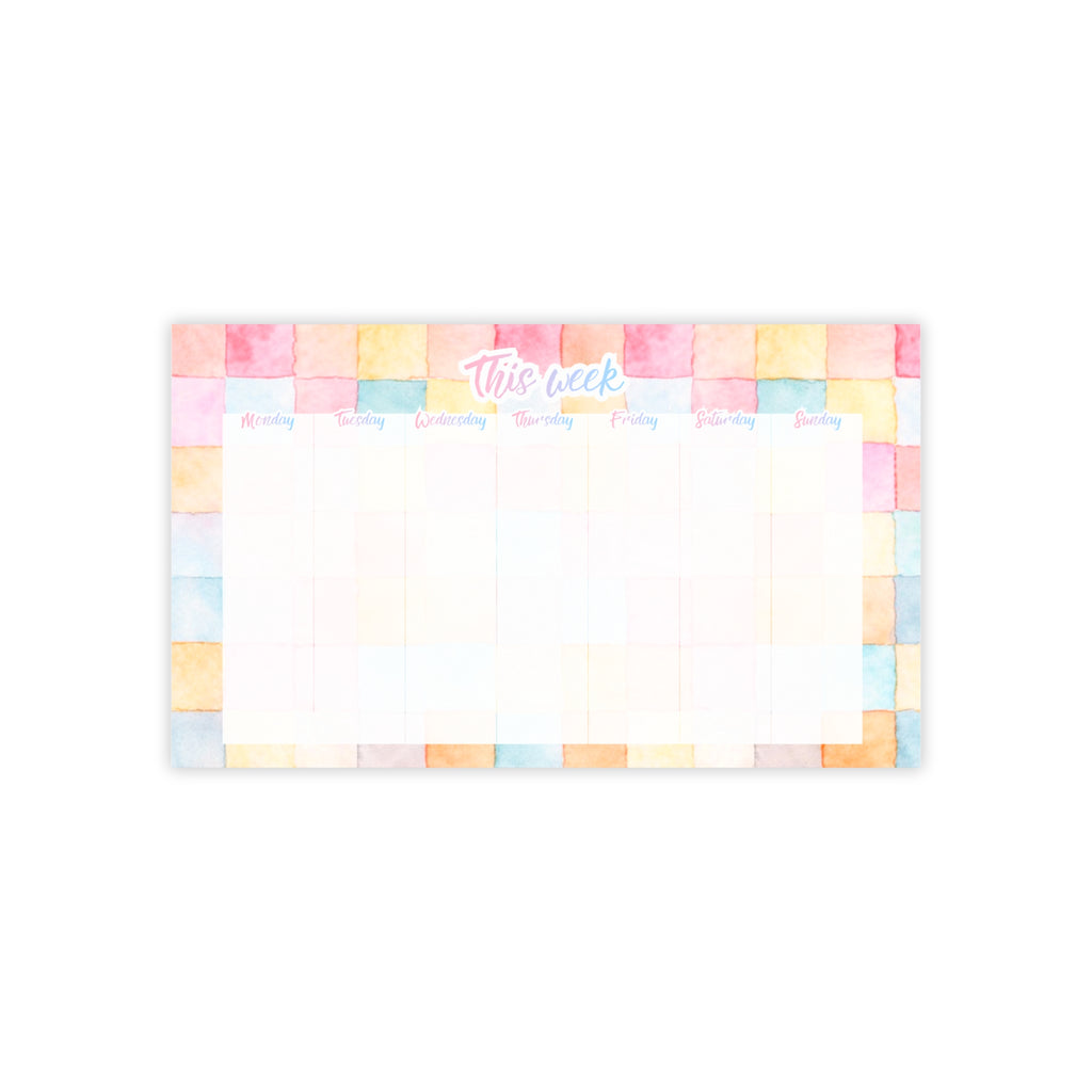 Pastel Cubes Weekly Planner 10x6 Post-it Note Pad