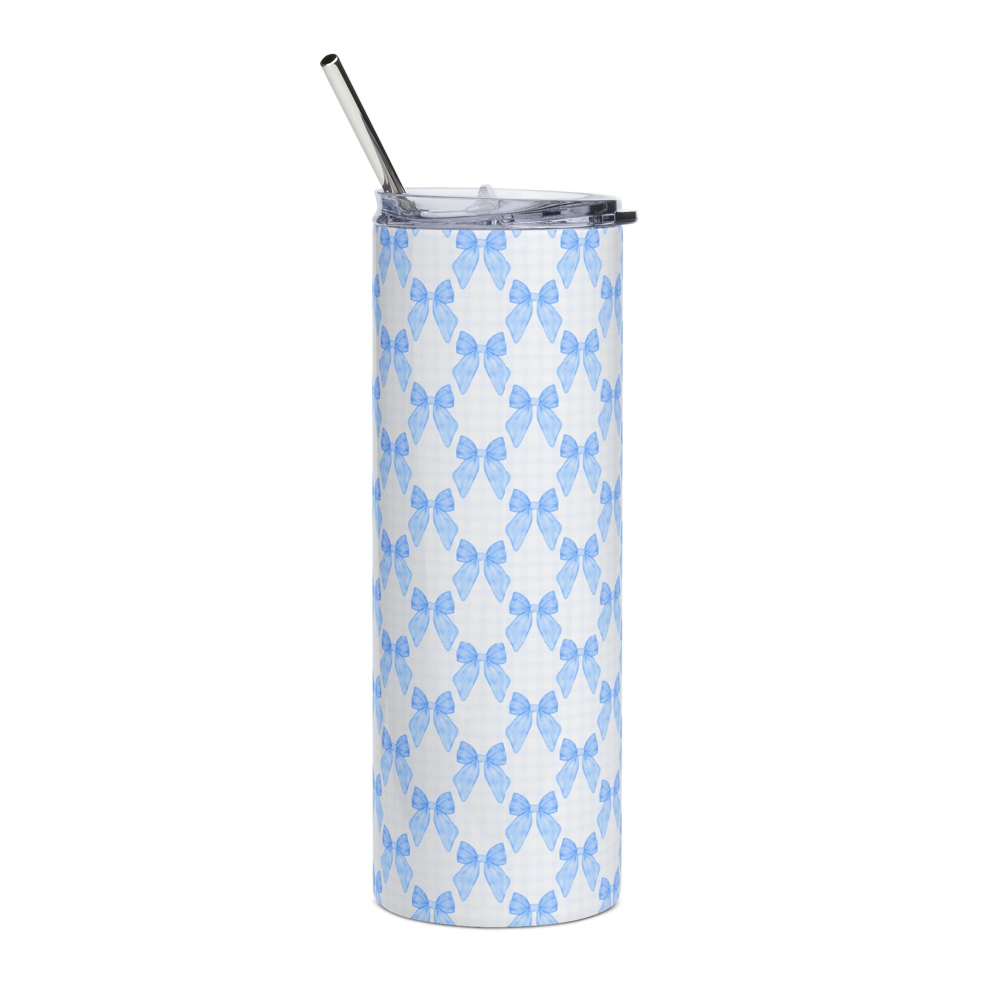Blue Plaid Bows 20oz Tumbler