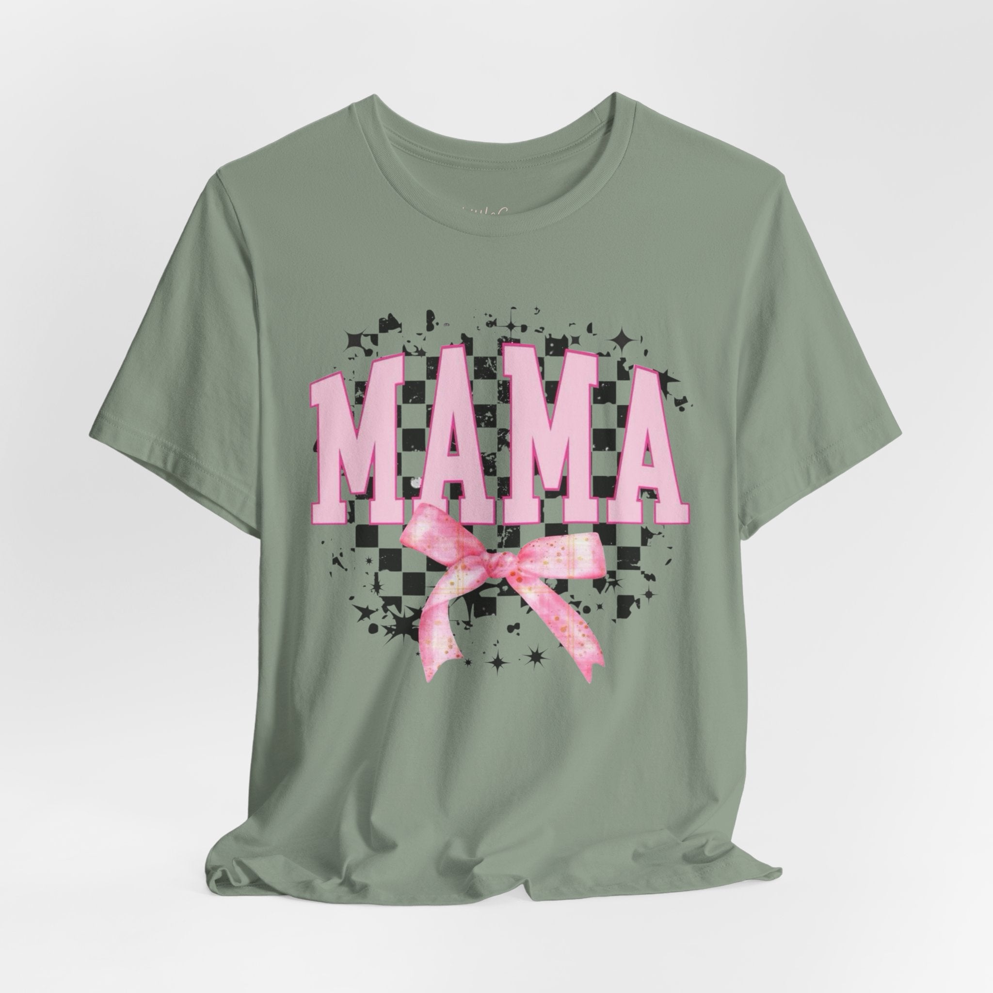 Checkered Bow Mama Tee