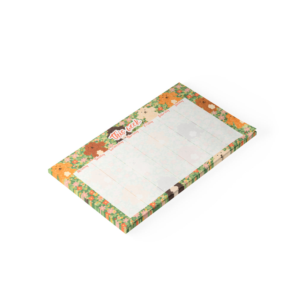 Puppy Garden Weekly Planner 10x6 Post-it Note Pad