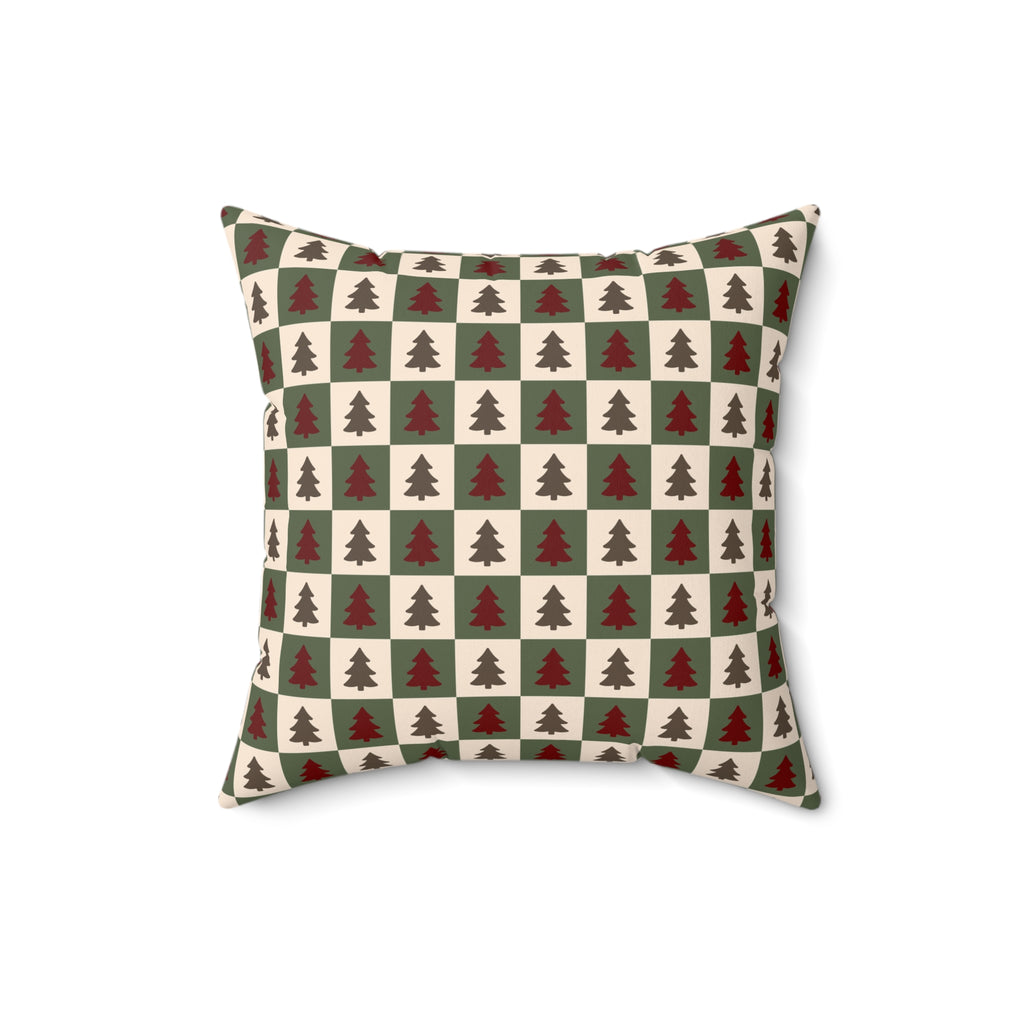 Checkered Christmas Tree Pillow