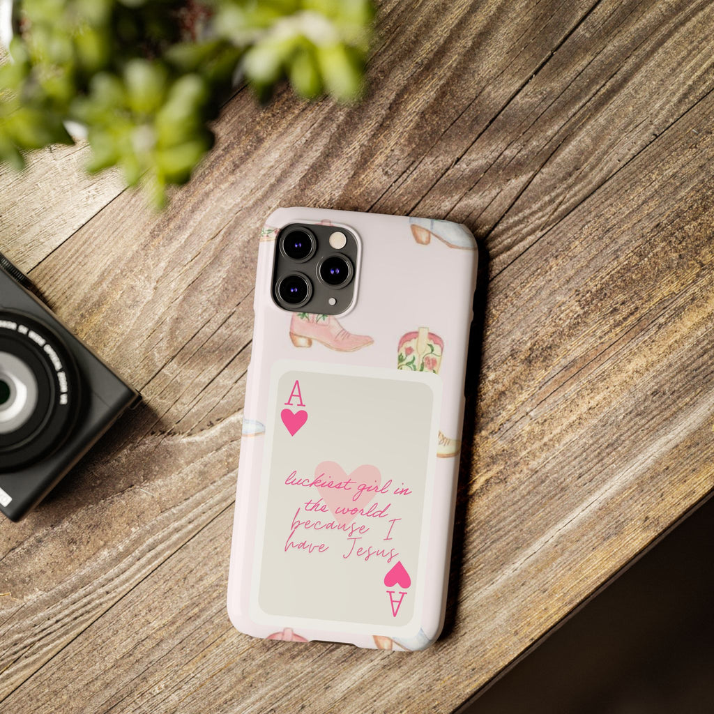 Luckiest Girl In The World iPhone Case
