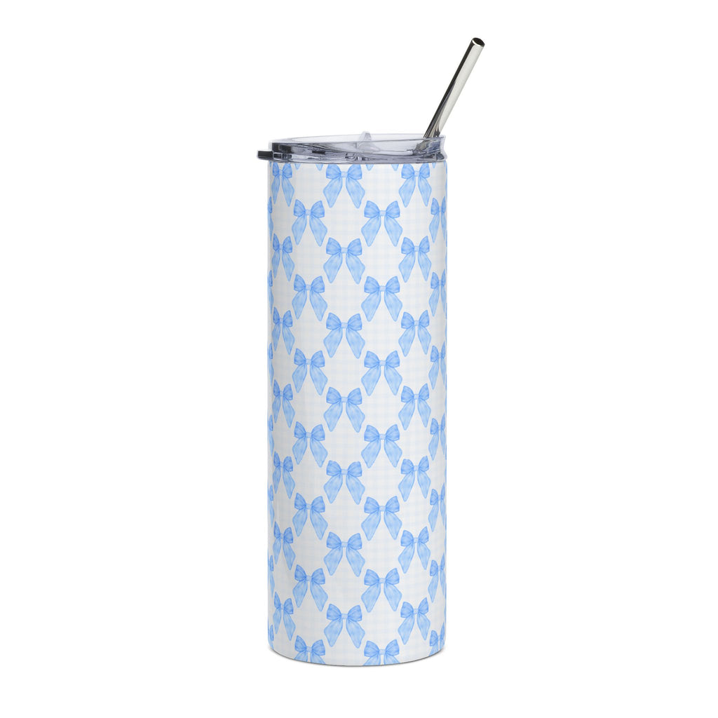 Blue Plaid Bows 20oz Tumbler