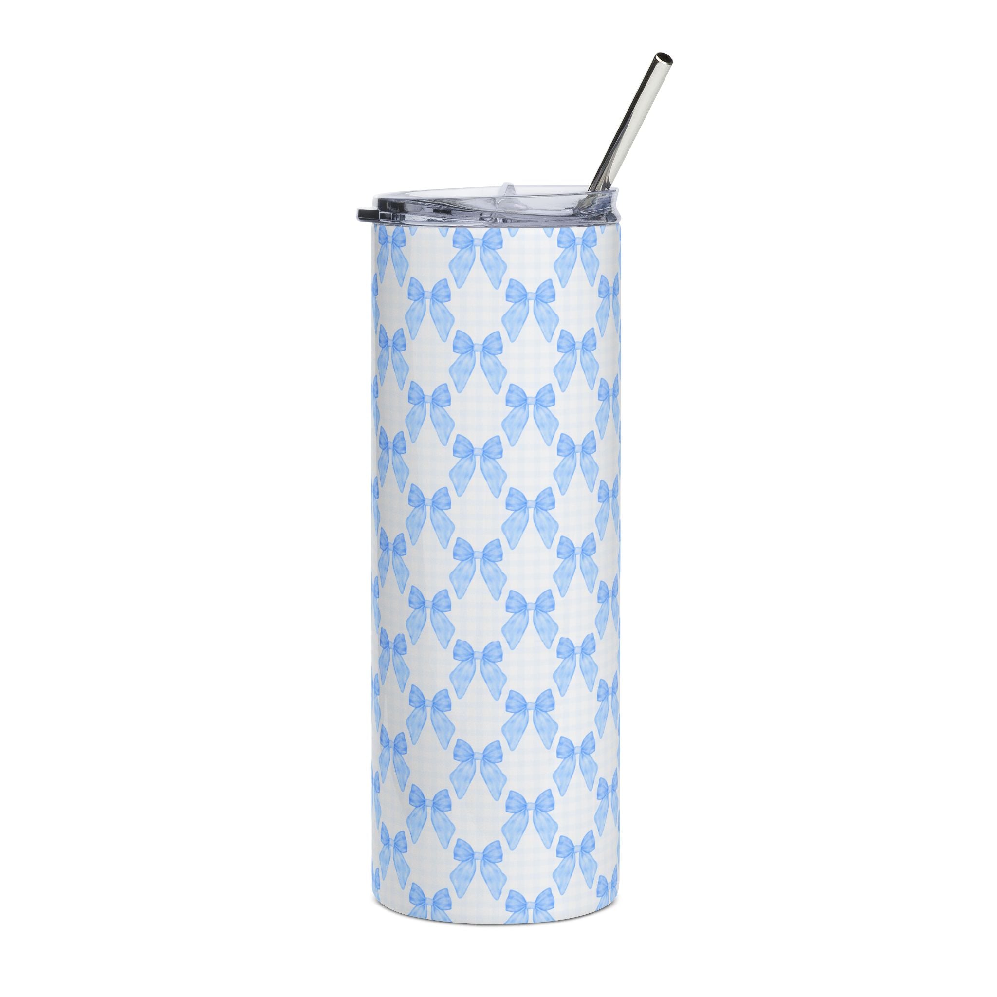 Blue Plaid Bows 20oz Tumbler