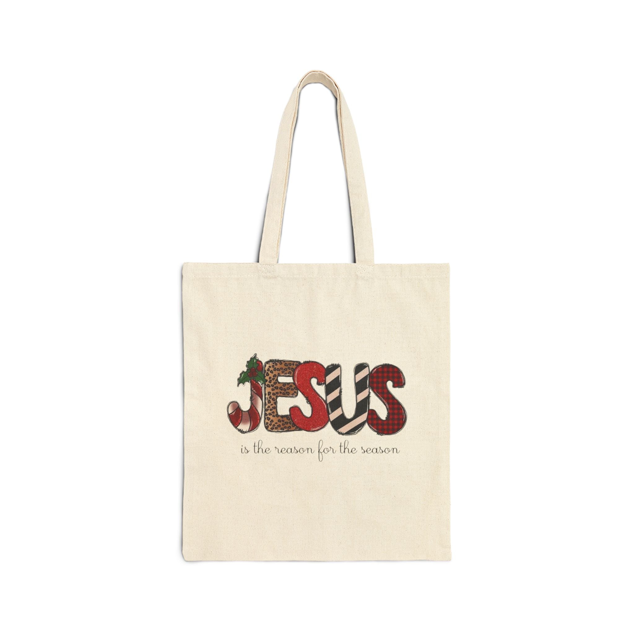 Jesus Is The Reason For The Season Canvas Tote