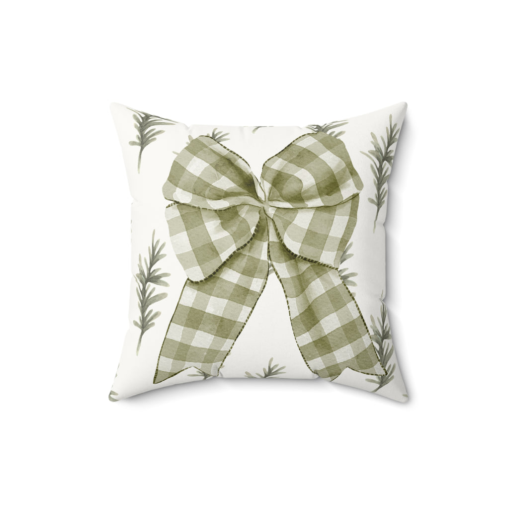 Fir Plaid Bow Pillow