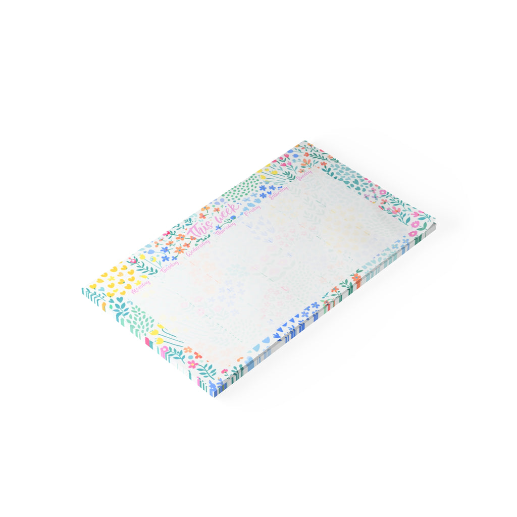 Spring Flowers Weekly Planner 10x6 Post-it Note Pad