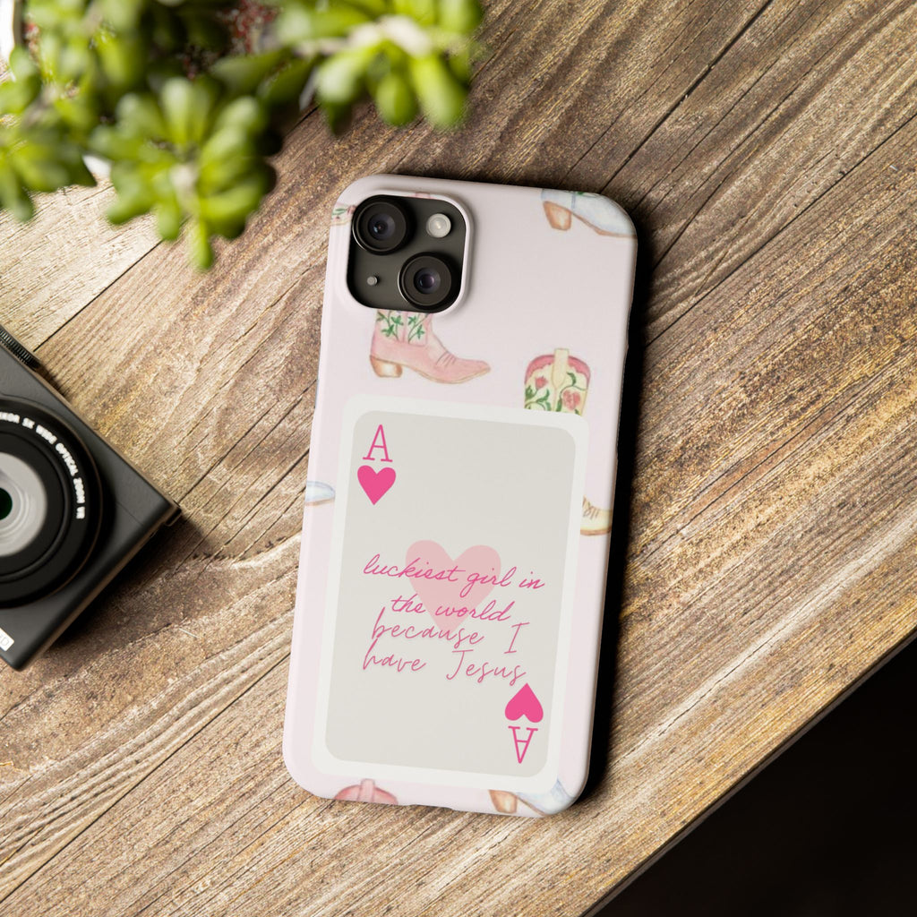 Luckiest Girl In The World iPhone Case