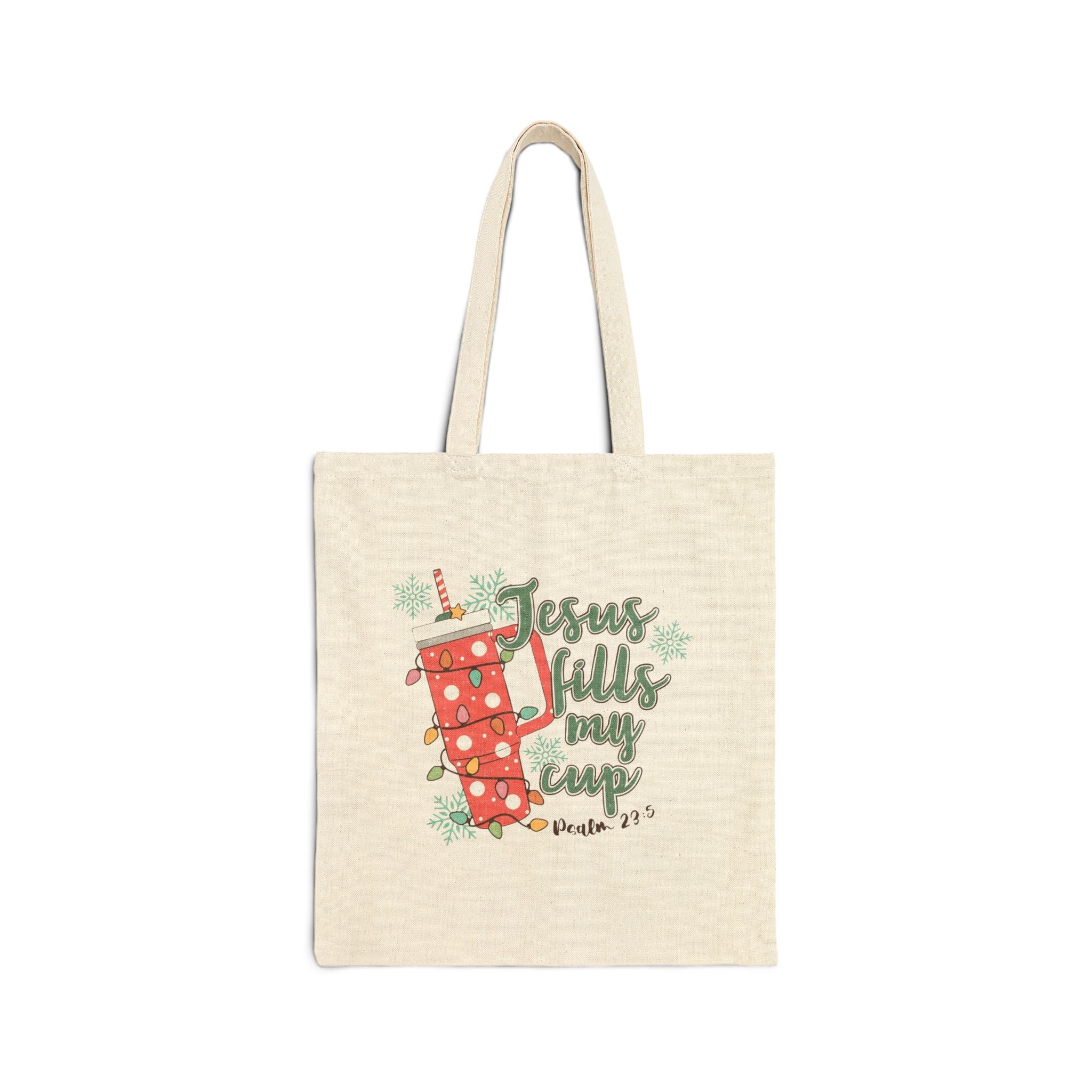 Jesus Fills My Cup Canvas Tote