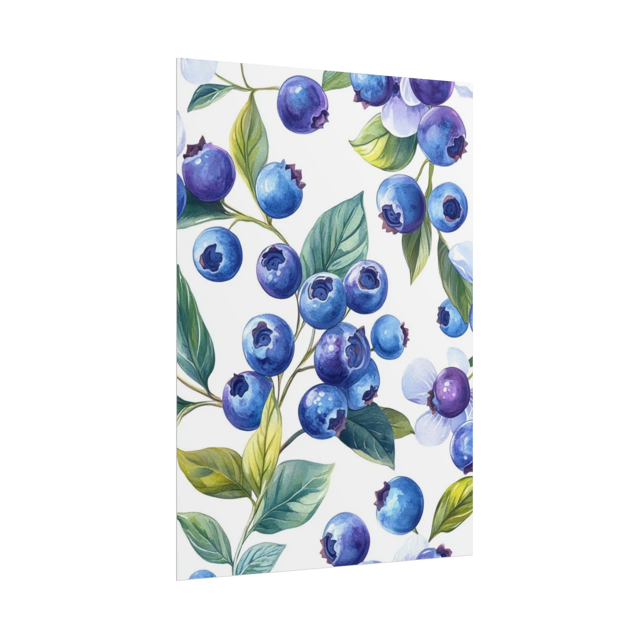 Watercolor Blueberries Unframed Poster