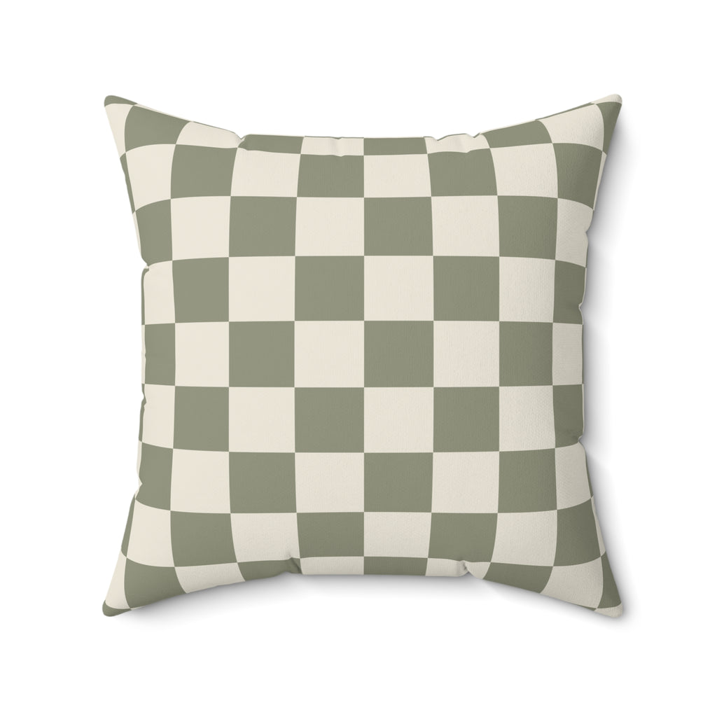 Green Checkered Pillow