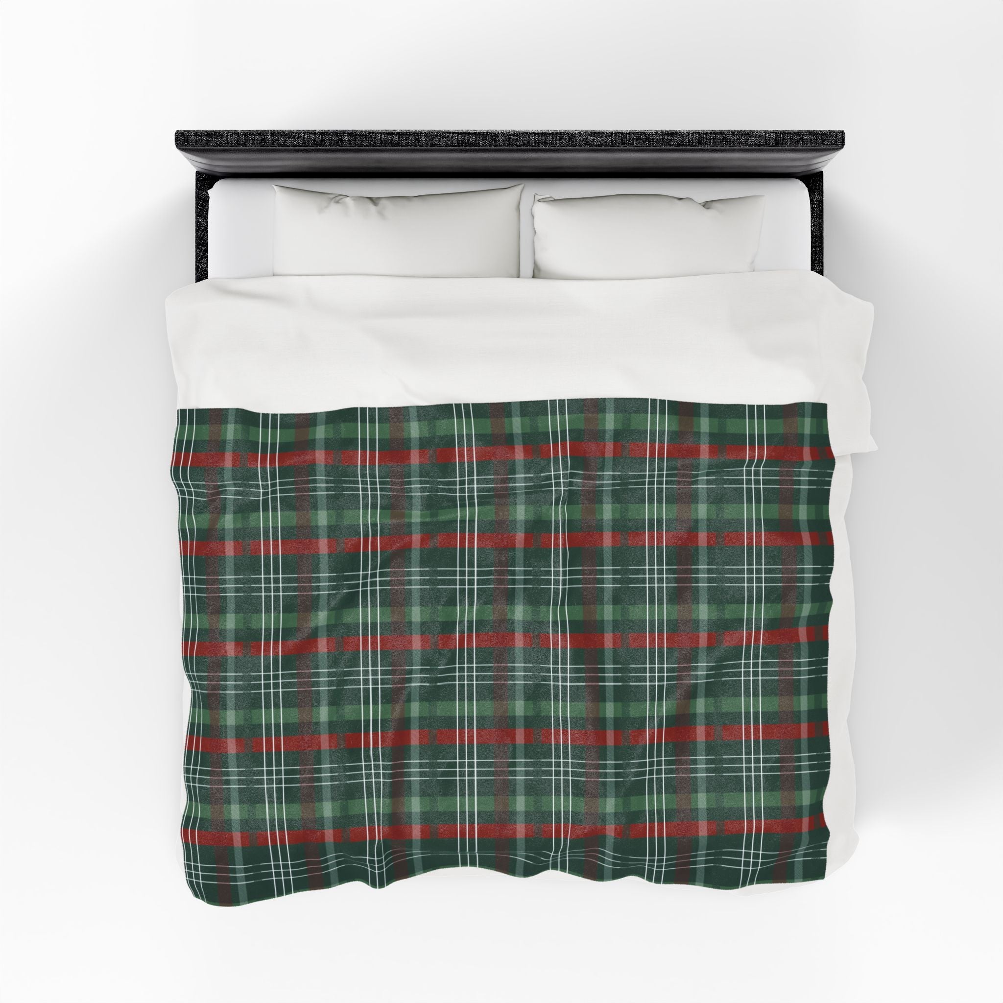 Green & Red Plaid Oversized Throw Blanket By Little Grace co.