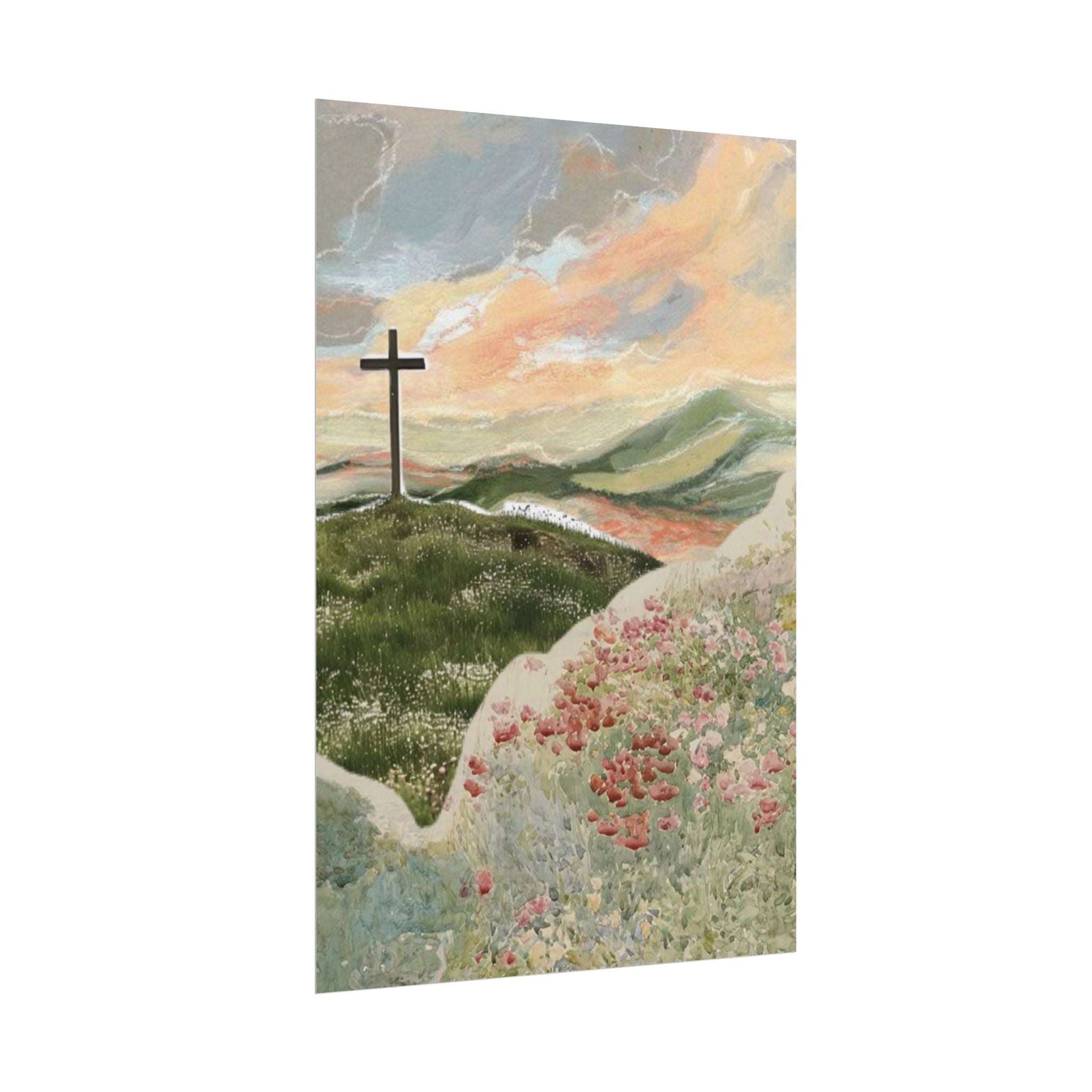 Cross In Blooming Fields Unframed Poster