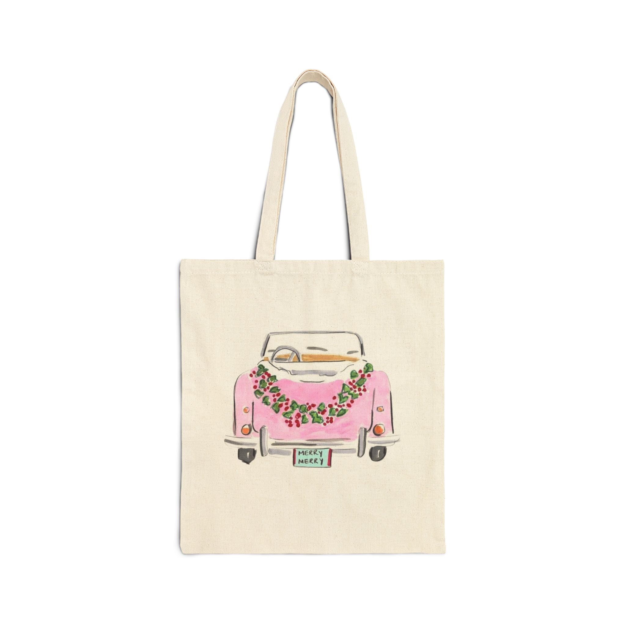 Merry Mobile Canvas Tote