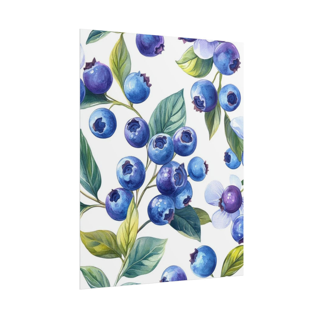 Watercolor Blueberries Unframed Poster