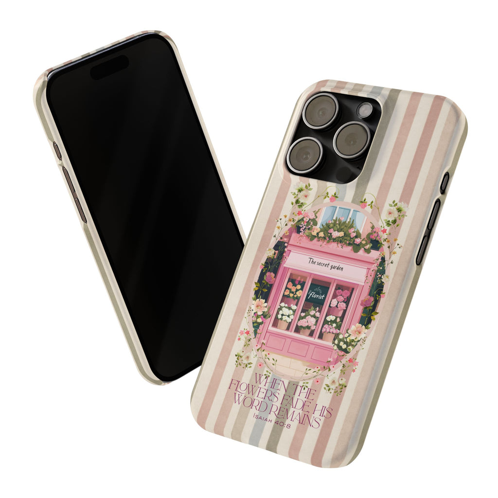 When The Flowers Fade His Word Remains iPhone Case