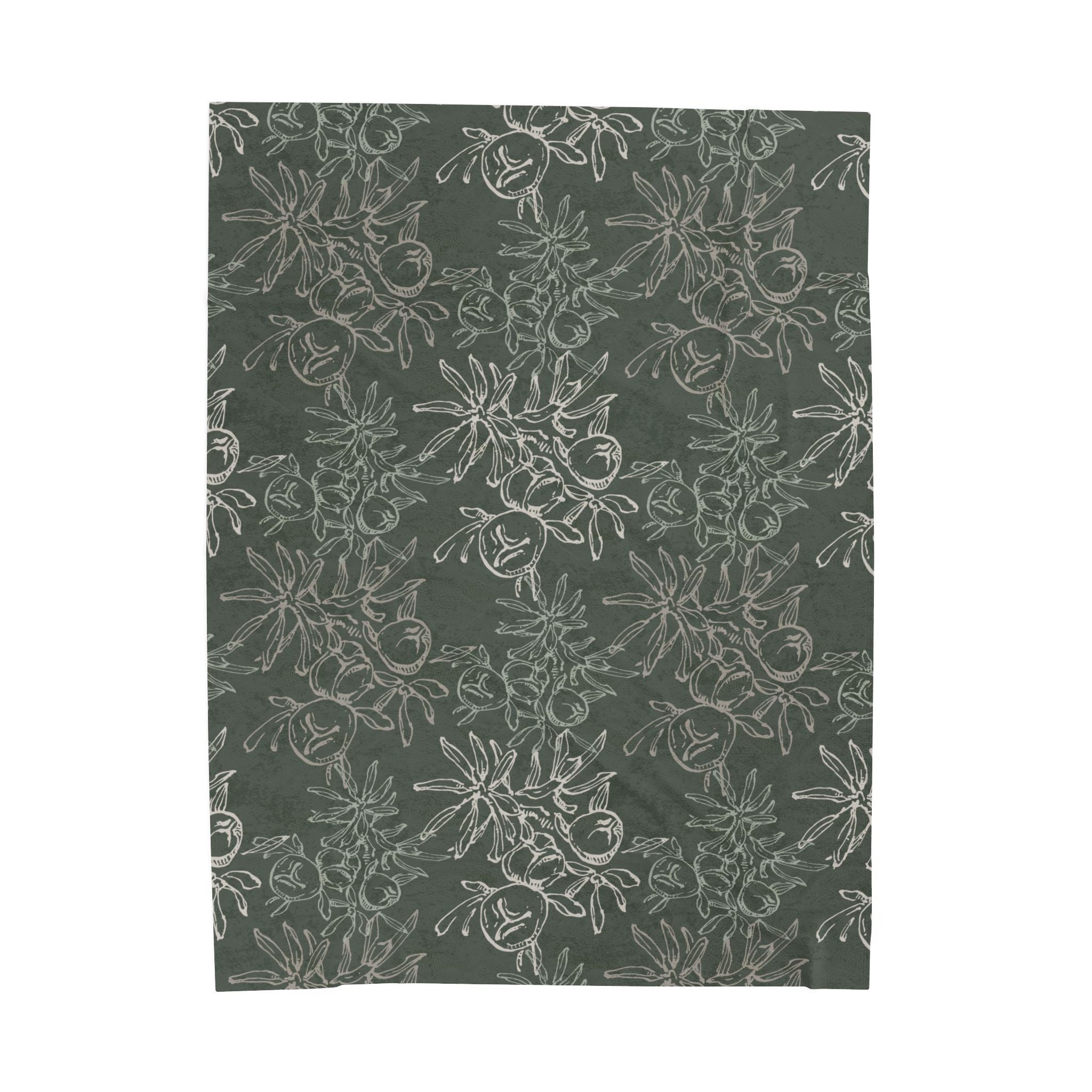 Peachy Green Oversized Throw Blanket By Little Grace co.