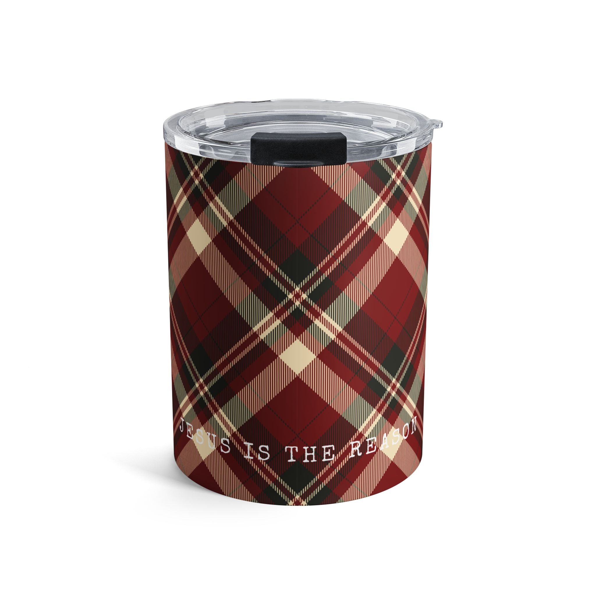 Red Plaid Jesus Is The Reason Mini Tumbler
