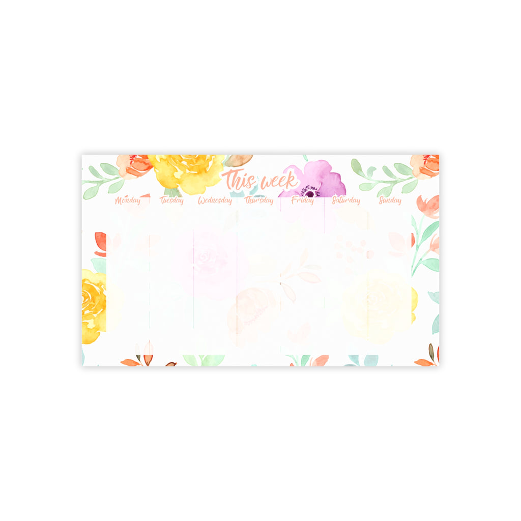 Flowers Weekly Planner 10x6 Post-it Note Pad
