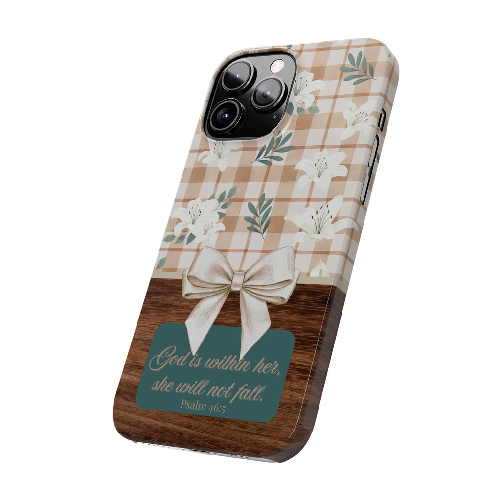 God Is Within Her She Will Not Fall iPhone Case
