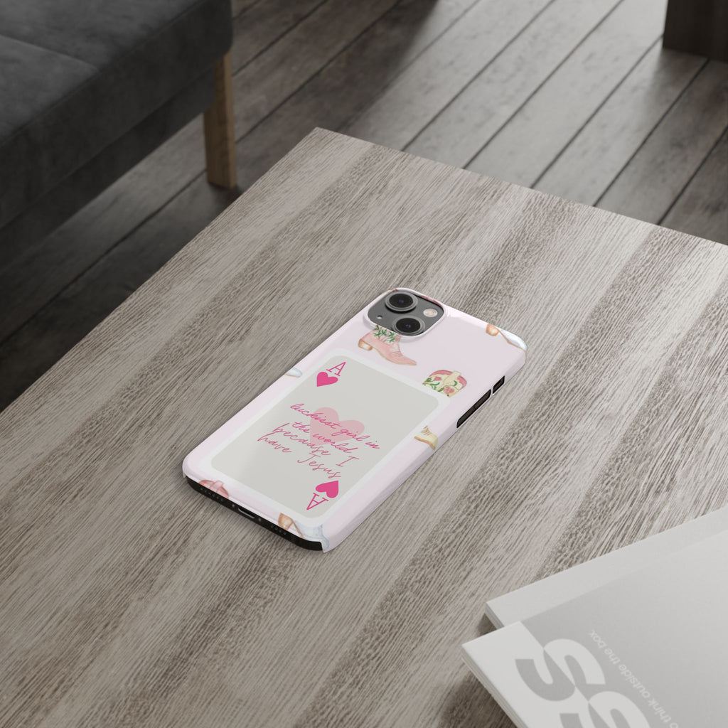 Luckiest Girl In The World iPhone Case