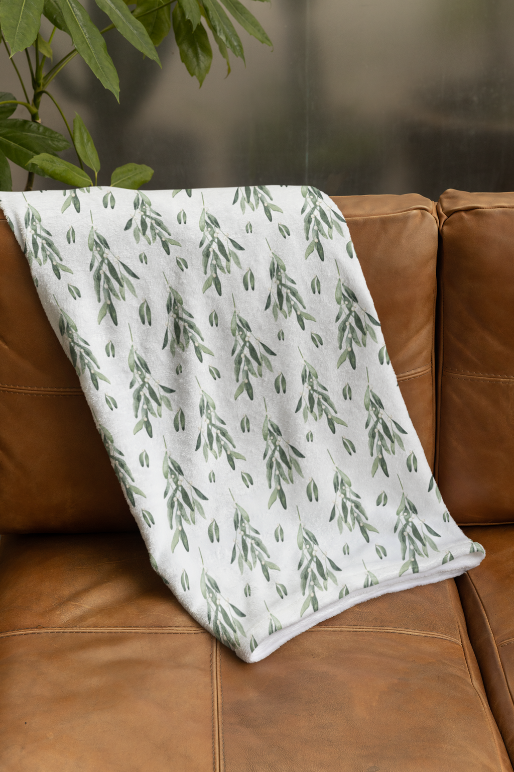 Leafy Green Oversized Throw Blanket By Little Grace co.