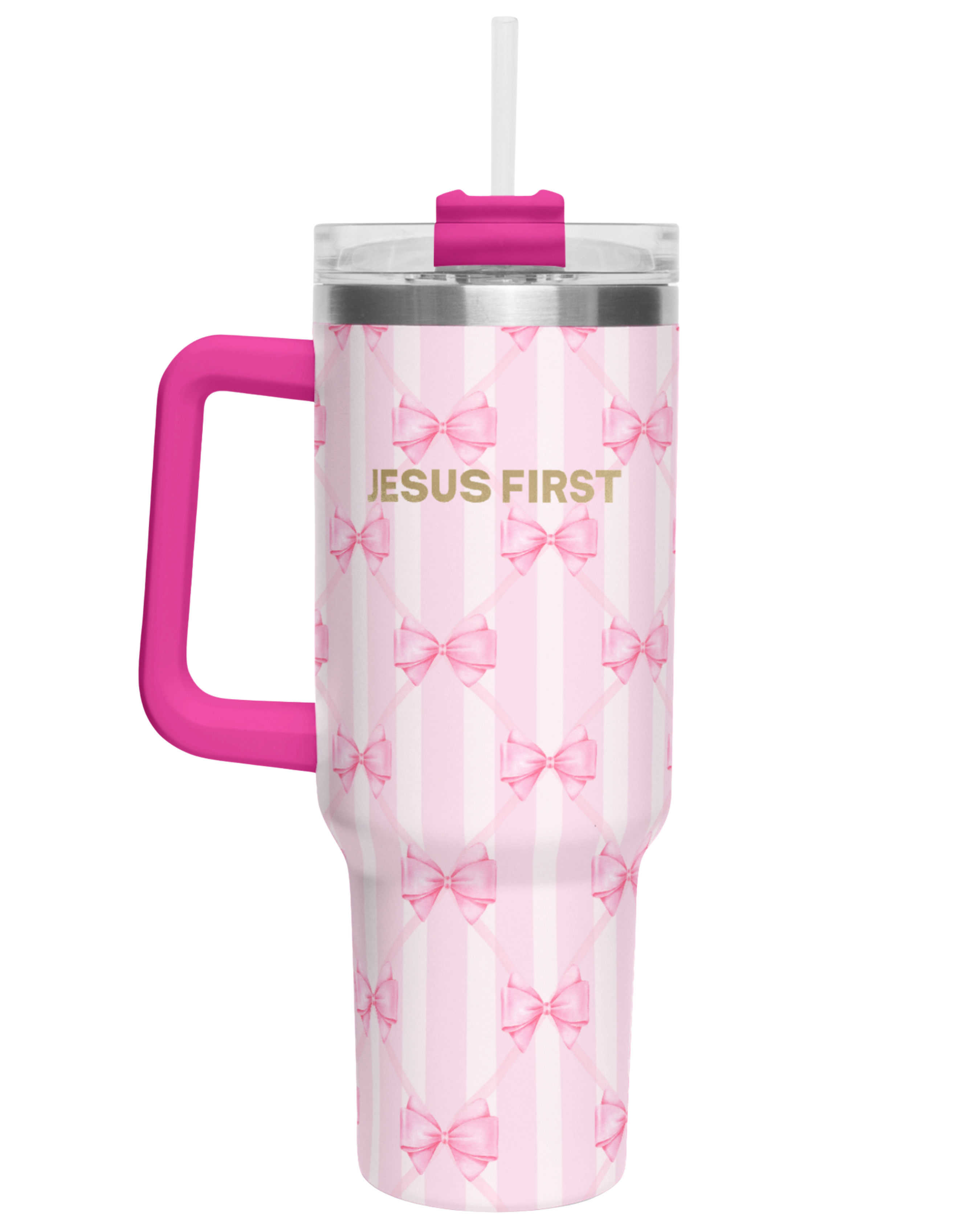 Jesus First Pink Bows 40oz Tumbler