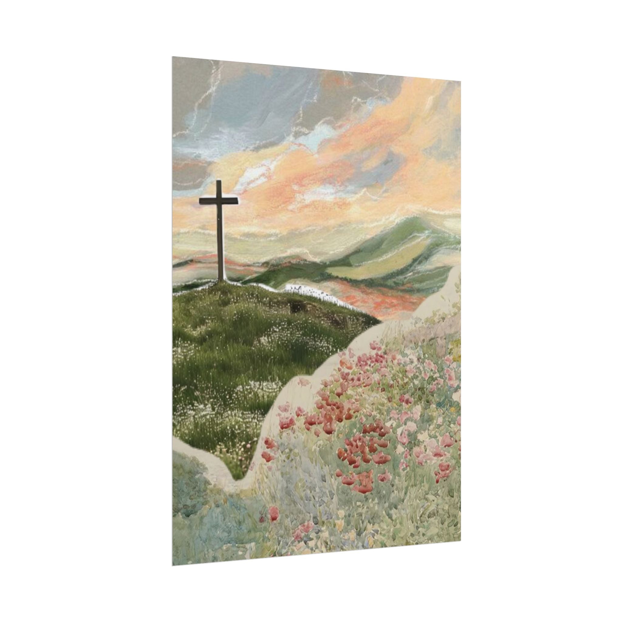 Cross In Blooming Fields Unframed Poster