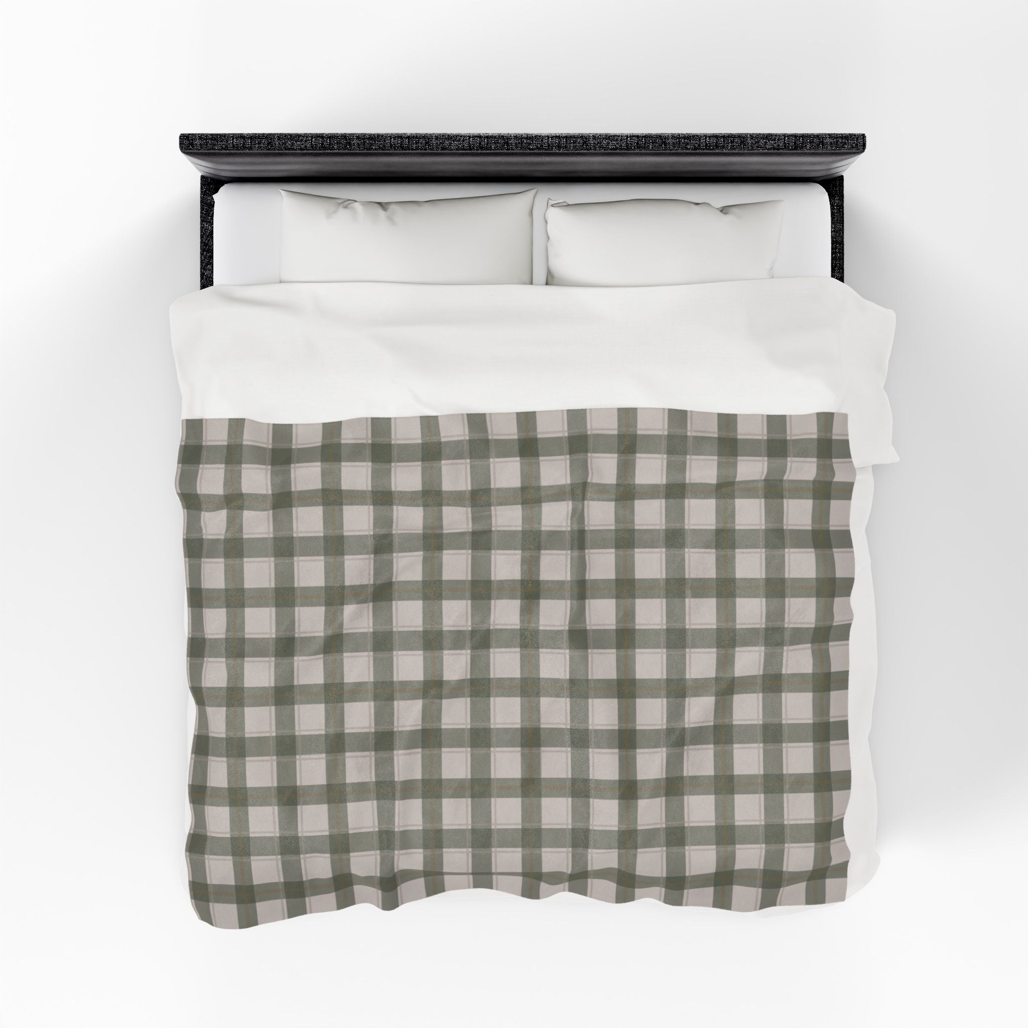 Green Plaid Oversized Throw Blanket By Little Grace co.