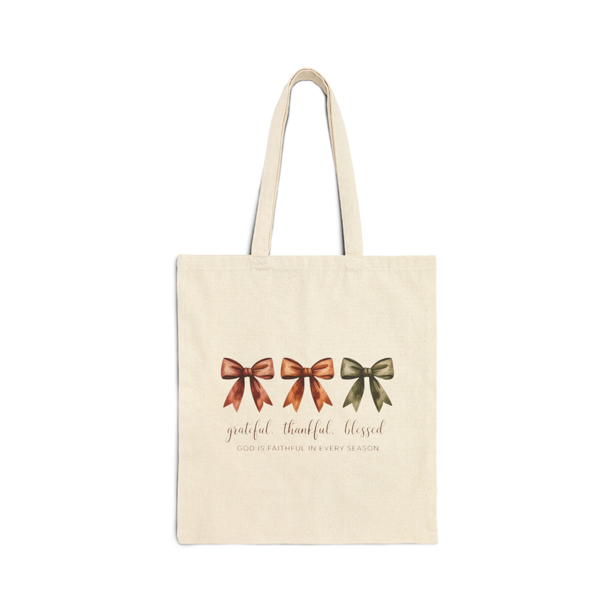 Grateful Thankful Blessed Canvas Tote