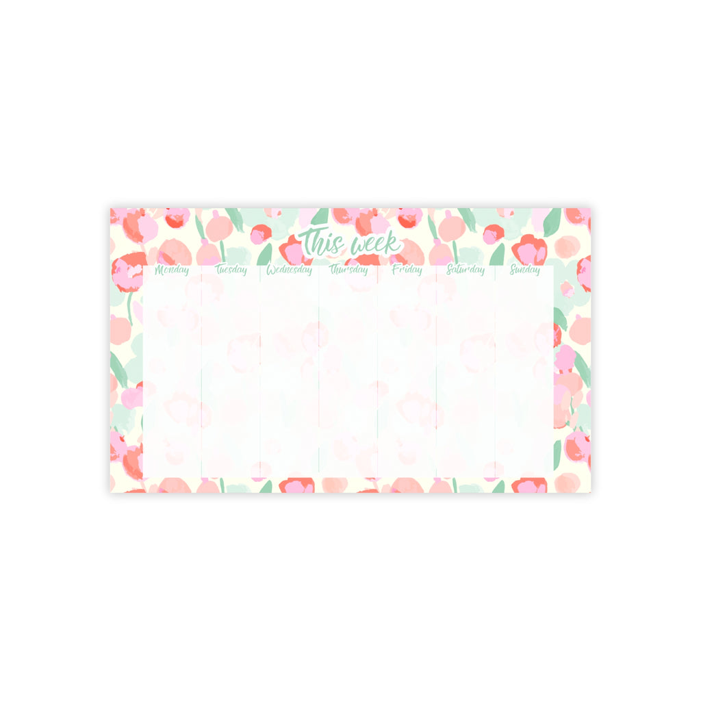 Watercolor Tulips Weekly Planner 10x6 Post-it Note Pad